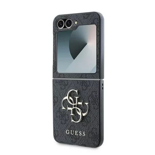 GUESS tok SAMSUNG Z Flip 6 GUHCZF64GMGGR (PU 4G Leather Metal Logo) fekete