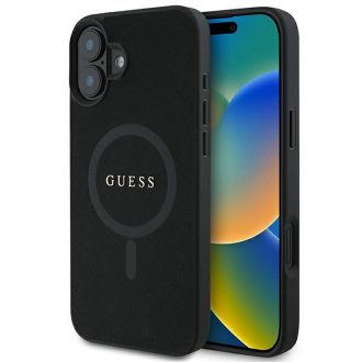   GUESS tok iPhone 16 Plus Magsafe kompatibilis GUHMP16MPSAHMCK (PU Saffiano Classic Logo) fekete