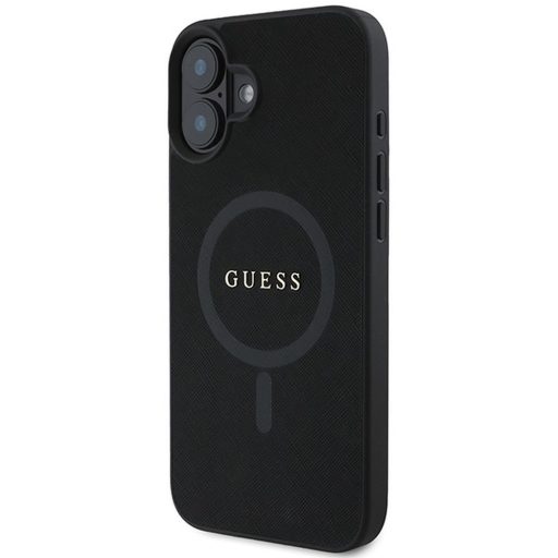 GUESS tok iPhone 16 Plus Magsafe kompatibilis GUHMP16MPSAHMCK (PU Saffiano Classic Logo) fekete