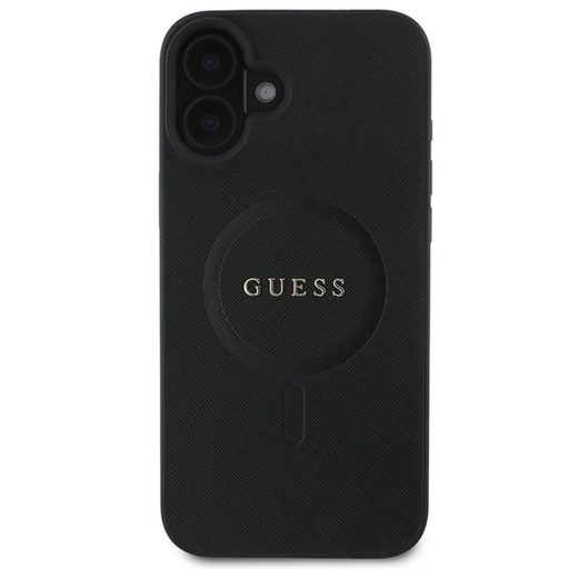 GUESS tok iPhone 16 Plus Magsafe kompatibilis GUHMP16MPSAHMCK (PU Saffiano Classic Logo) fekete