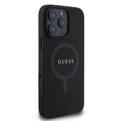 GUESS tok iPhone 16 Pro Max Magsafe kompatibilis GUHMP16XPSAHMCK (PU Saffiano Classic Logo) fekete