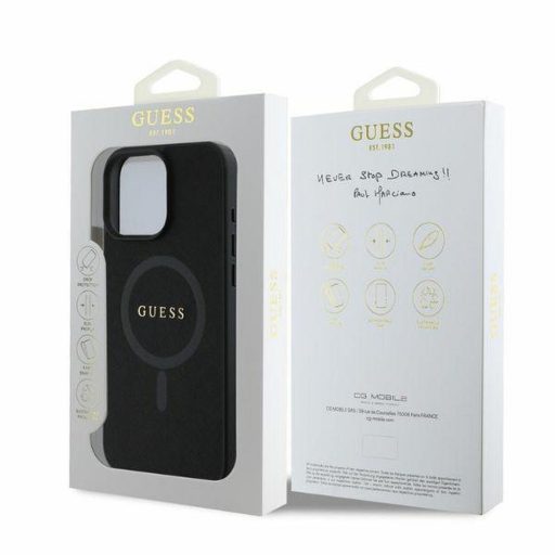 GUESS tok iPhone 16 Pro Max Magsafe kompatibilis GUHMP16XPSAHMCK (PU Saffiano Classic Logo) fekete