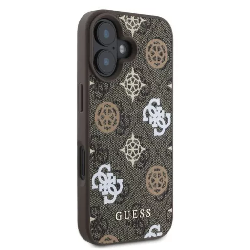 GUESS tok iPhone 16 Magsafe kompatibilis GUHMP16SP4PWPW (PU Peony on 4G Background) barna