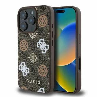   GUESS tok iPhone 16 Pro Magsafe kompatibilis GUHMP16LP4PWPW (PU Peony on 4G Background) barna