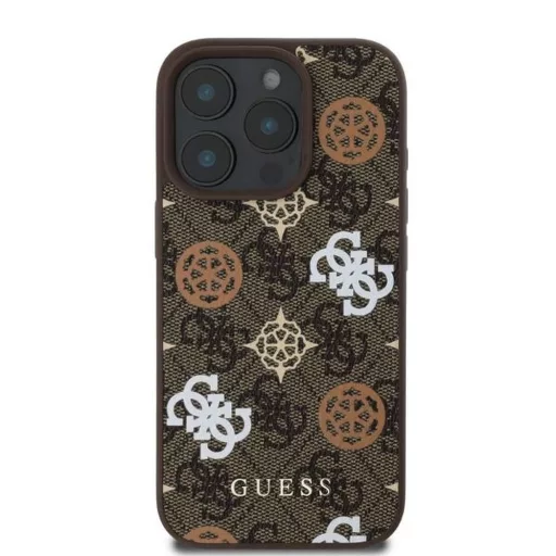 GUESS tok iPhone 16 Pro Magsafe kompatibilis GUHMP16LP4PWPW (PU Peony on 4G Background) barna