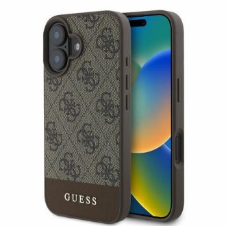   GUESS tok iPhone 16 GUHCP16SG4GLBR (PC/TPU 4G PU Bottom Stripe) barna