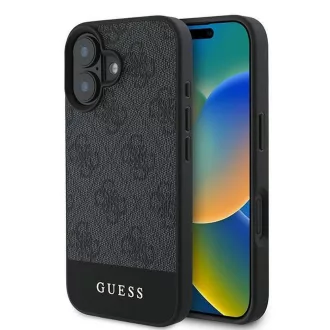   GUESS tok iPhone 16 Plus GUHCP16MG4GLGR (PC/TPU 4G PU Bottom Stripe) szürke