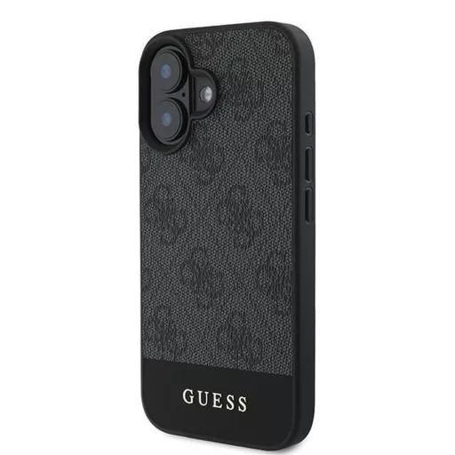 GUESS tok iPhone 16 Plus GUHCP16MG4GLGR (PC/TPU 4G PU Bottom Stripe) szürke