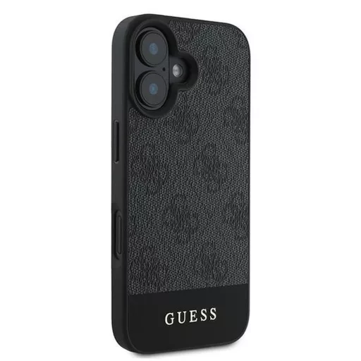 GUESS tok iPhone 16 Plus GUHCP16MG4GLGR (PC/TPU 4G PU Bottom Stripe) szürke