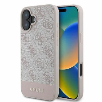   GUESS tok iPhone 16 GUHCP16SG4GLPI (4G PU Bottom Stripe) rózsaszín