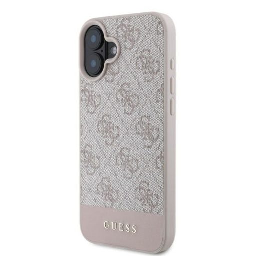 GUESS tok iPhone 16 GUHCP16SG4GLPI (4G PU Bottom Stripe) rózsaszín