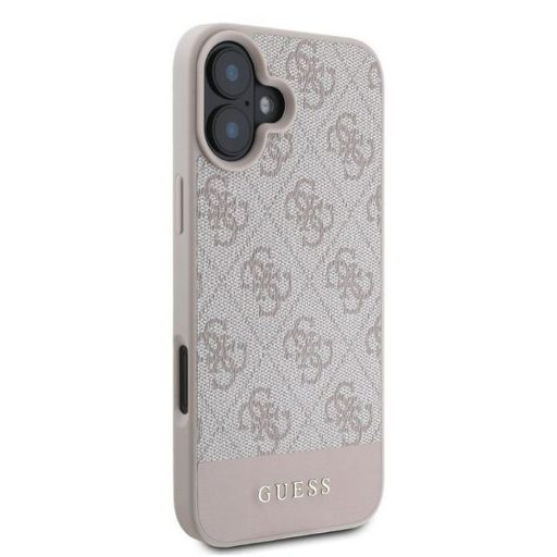 GUESS tok iPhone 16 GUHCP16SG4GLPI (4G PU Bottom Stripe) rózsaszín
