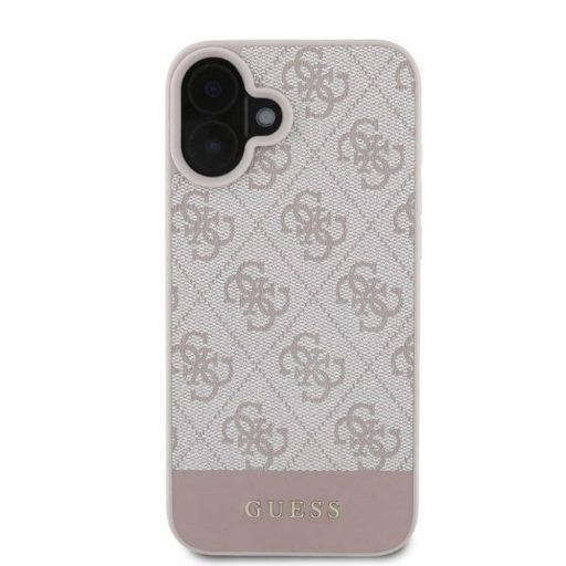 GUESS tok iPhone 16 GUHCP16SG4GLPI (4G PU Bottom Stripe) rózsaszín