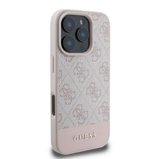 GUESS tok iPhone 16 Pro GUHCP16LG4GLPI (4G PU Bottom Stripe) rózsaszín