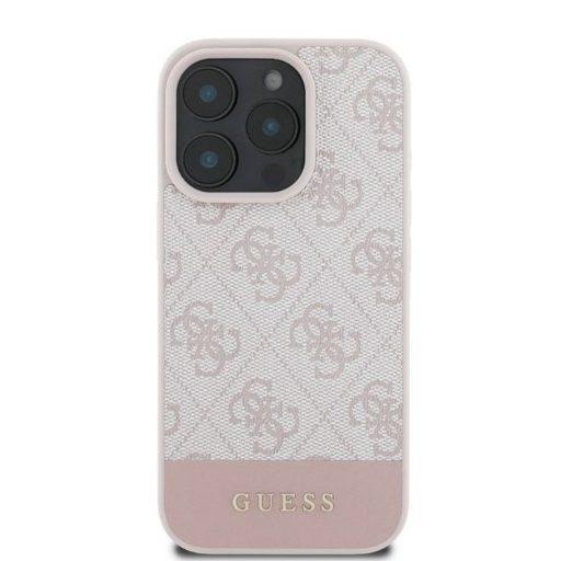 GUESS tok iPhone 16 Pro GUHCP16LG4GLPI (4G PU Bottom Stripe) rózsaszín