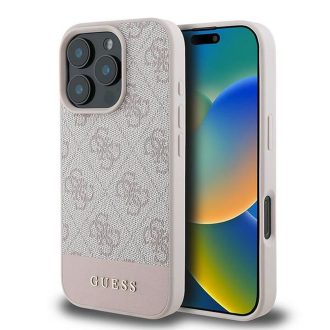   GUESS tok iPhone 16 Pro Max GUHCP16XG4GLPI (4G PU Bottom Stripe) rózsaszín