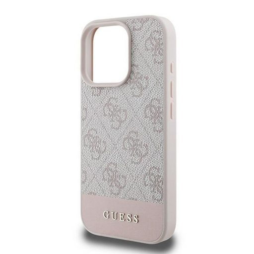 GUESS tok iPhone 16 Pro Max GUHCP16XG4GLPI (4G PU Bottom Stripe) rózsaszín