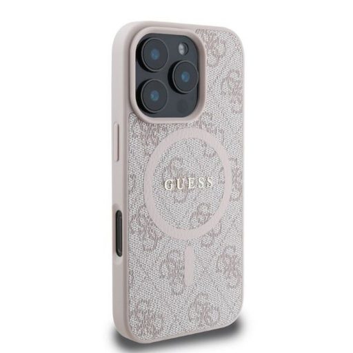 GUESS tok iPhone 16 Pro Magsafe kompatibilis GUHMP16LG4GFRP (PU 4G Ring Classic Logo) rózsaszín