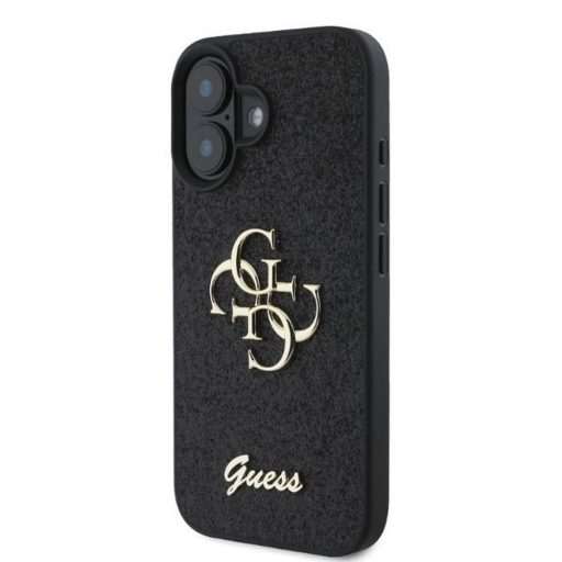 GUESS GUHCP16SHG4SGK csillogó tok iPhone 16 fekete