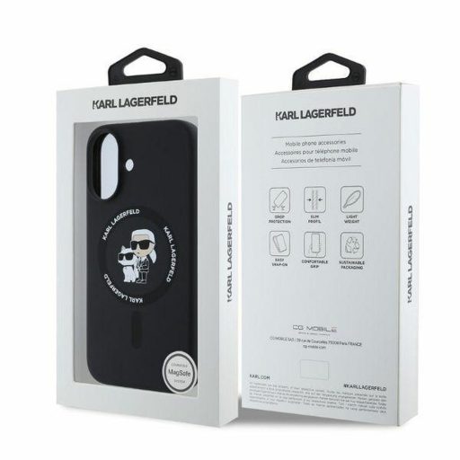 KARL LAGERFELD KLHMP16SSCMKCRHK MagSafe kompatibilis szilikon tok iPhone 16 fekete