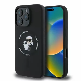   KARL LAGERFELD tok iPhone 16 Pro Magsafe kompatibilis KLHMP16LSCMKCRHK (Silicone KC Body Ring) Fekete