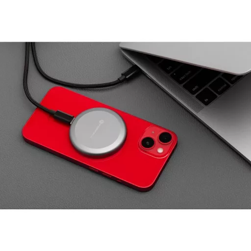 Forcell F-Energy Smart Charge vezeték nélküli töltő USB-C Qi2 15W MagSafe kompatibilis levehető kábellel 1,5 m ezüst