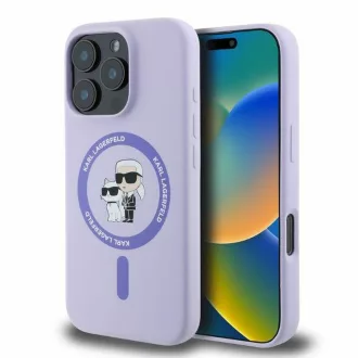   KARL LAGERFELD tok iPhone 16 Pro Max Magsafe kompatibilis KLHMP16XSCMKCRHU (Silicone KC Body Ring) lila