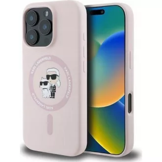   KARL LAGERFELD tok iPhone 16 Magsafe kompatibilis KLHMP16SSCMKCRHP (Silicone KC Body Ring) rózsaszín