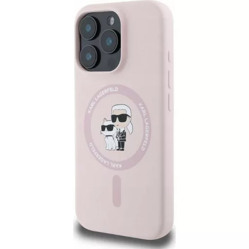 KARL LAGERFELD tok iPhone 16 Magsafe kompatibilis KLHMP16SSCMKCRHP (Silicone KC Body Ring) rózsaszín
