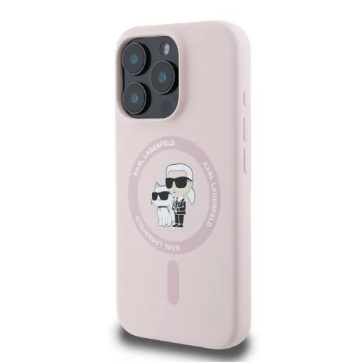 KARL LAGERFELD tok iPhone 16 Pro Max Magsafe kompatibilis KLHMP16XSCMKCRHP (Silicone KC Body Ring) rózsaszín