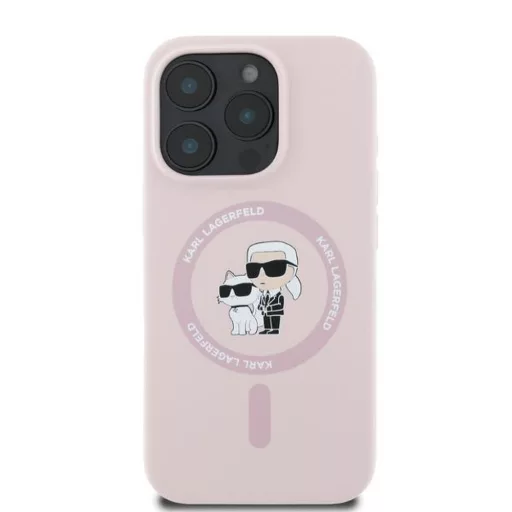 KARL LAGERFELD tok iPhone 16 Pro Max Magsafe kompatibilis KLHMP16XSCMKCRHP (Silicone KC Body Ring) rózsaszín