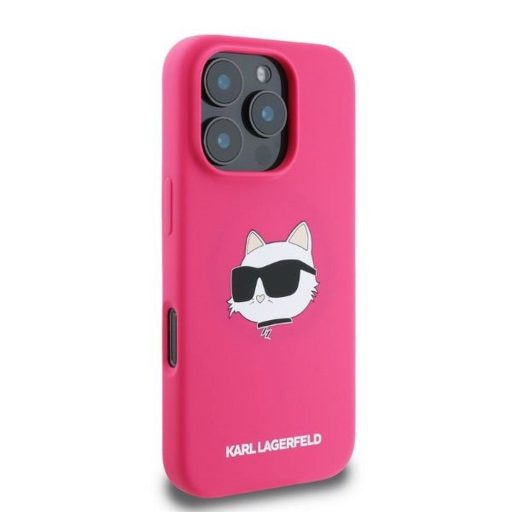 KARL LAGERFELD tok iPhone 16 Pro Max Magsafe kompatibilis KLHMP16XSCHPPLF (Sil Choupette Head Print) fuschia