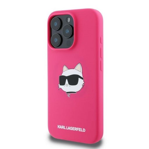 KARL LAGERFELD tok iPhone 16 Pro Max Magsafe kompatibilis KLHMP16XSCHPPLF (Sil Choupette Head Print) fuschia