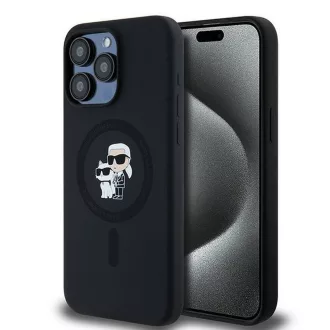   KARL LAGERFELD tok iPhone 15 Pro Max Magsafe kompatibilis KLHMP15XSCMKCRHK (Silicone KC Body Ring) fekete