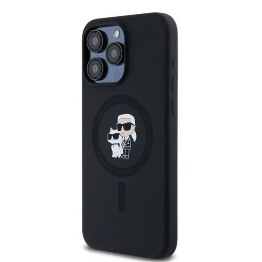 KARL LAGERFELD tok iPhone 15 Pro Max Magsafe kompatibilis KLHMP15XSCMKCRHK (Silicone KC Body Ring) fekete