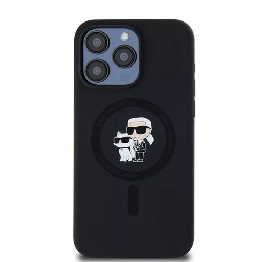 KARL LAGERFELD tok iPhone 15 Pro Max Magsafe kompatibilis KLHMP15XSCMKCRHK (Silicone KC Body Ring) fekete