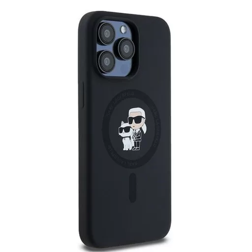 KARL LAGERFELD tok iPhone 15 Pro Max Magsafe kompatibilis KLHMP15XSCMKCRHK (Silicone KC Body Ring) fekete
