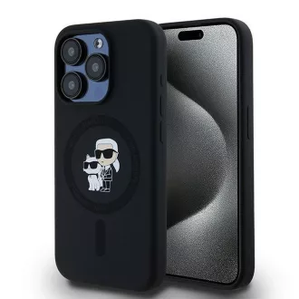   KARL LAGERFELD tok iPhone 15 Pro Magsafe kompatibilis KLHMP15LSCMKCRHK (Silicone KC Body Ring) fekete