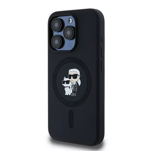 KARL LAGERFELD tok iPhone 15 Pro Magsafe kompatibilis KLHMP15LSCMKCRHK (Silicone KC Body Ring) fekete