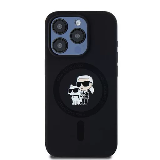 KARL LAGERFELD tok iPhone 15 Pro Magsafe kompatibilis KLHMP15LSCMKCRHK (Silicone KC Body Ring) fekete