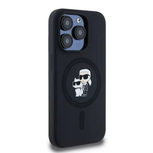 KARL LAGERFELD tok iPhone 15 Pro Magsafe kompatibilis KLHMP15LSCMKCRHK (Silicone KC Body Ring) fekete