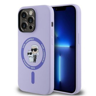   KARL LAGERFELD tok iPhone 14 Pro Magsafe kompatibilis KLHMP14LSCMKCRHU (Silicone KC Body Ring) lila
