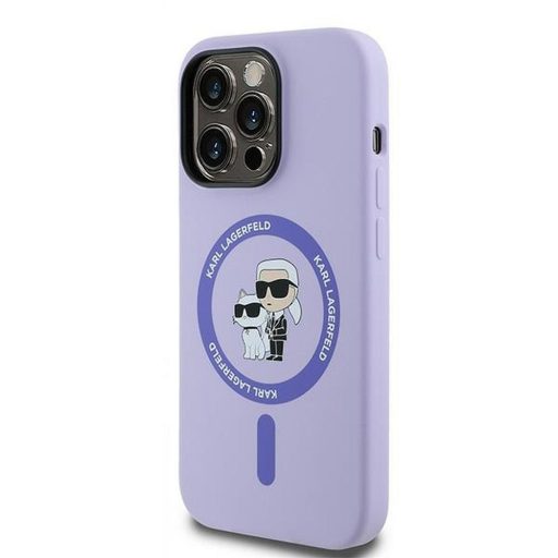 KARL LAGERFELD tok iPhone 14 Pro Magsafe kompatibilis KLHMP14LSCMKCRHU (Silicone KC Body Ring) lila