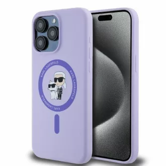   KARL LAGERFELD tok iPhone 15 Pro Max Magsafe kompatibilis KLHMP15XSCMKCRHU (Silicone KC Body Ring) lila