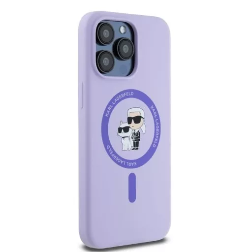 KARL LAGERFELD tok iPhone 15 Pro Max Magsafe kompatibilis KLHMP15XSCMKCRHU (Silicone KC Body Ring) lila
