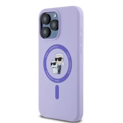 KARL LAGERFELD tok iPhone 15 Pro Max Magsafe kompatibilis KLHMP15XSCMKCRHU (Silicone KC Body Ring) lila