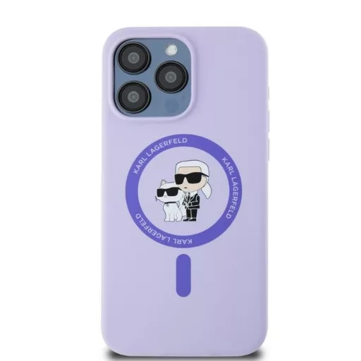 KARL LAGERFELD tok iPhone 15 Pro Max Magsafe kompatibilis KLHMP15XSCMKCRHU (Silicone KC Body Ring) lila