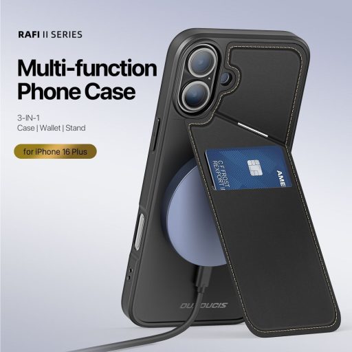 DUX DUCIS RAFI II MAG tok (kitámasztható) Magsafe kompatibilis iPhone 16 Plus fekete