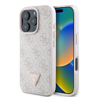  GUESS tok iPhone 16 Pro Max GUHCP16XP4TDPP (PU Leather 4G Triangle Strass) rózsaszín