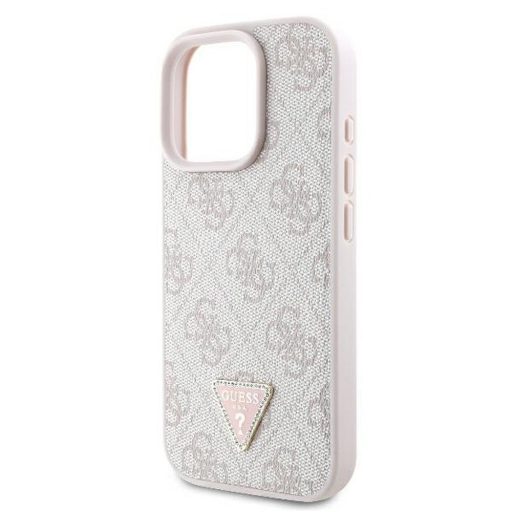 GUESS tok iPhone 16 Pro Max GUHCP16XP4TDPP (PU Leather 4G Triangle Strass) rózsaszín